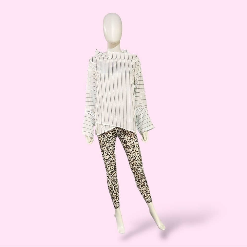 Misslook White Striped Long Sleeve, Small